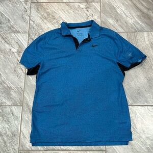 Nike Polo Shirt Mens Size medium Golf Tiger Woods Collection VL Max Woven Blue